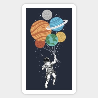 Astronaut holding Plant Balloons Sticker